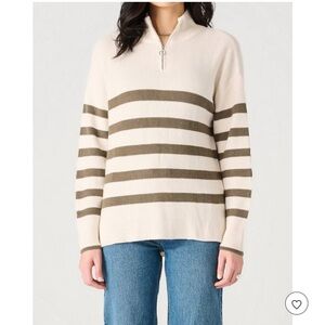 Dex Striped Cream and Brown Women's Sweater
